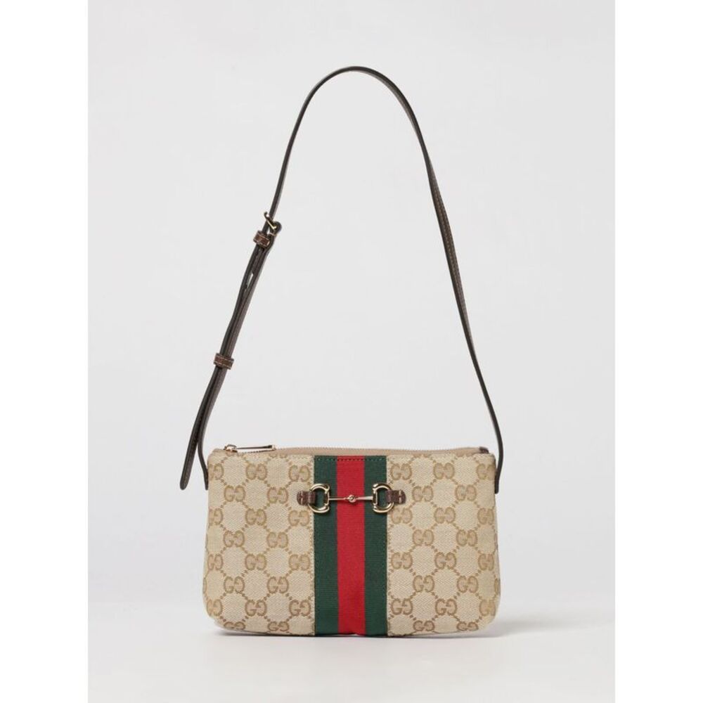 Gucci Gg Canvas Mini Shoulder Bag With Horsebit And Web Detail